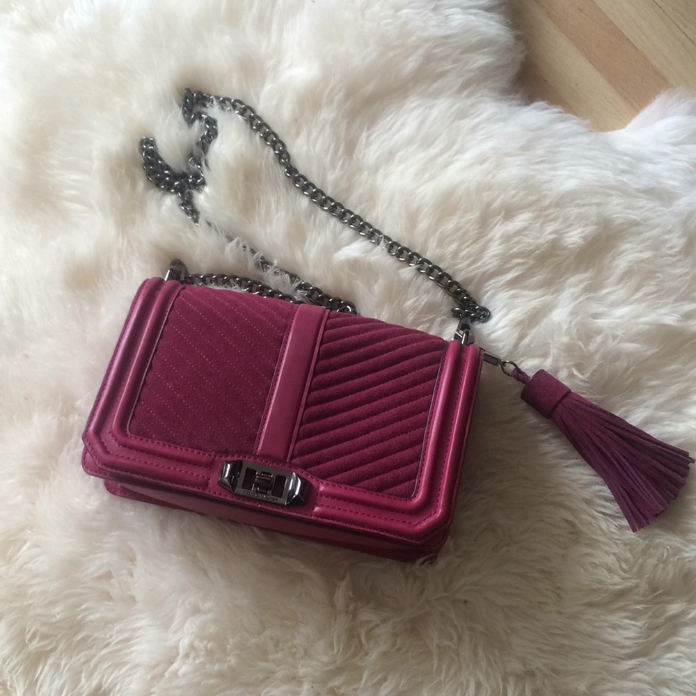 Rebecca Minkoff Crossbody Chevron Suede w/Tassle - Picture 1 of 13